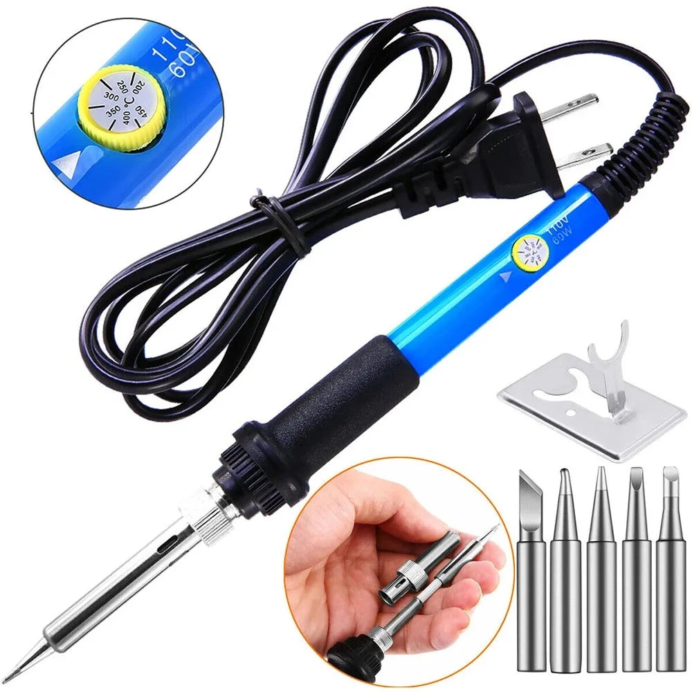60W Adjustable Temperature Electric Soldering Iron EU 220V / ☆US Plug is110V☆ Welding Iron DIY for Repairing