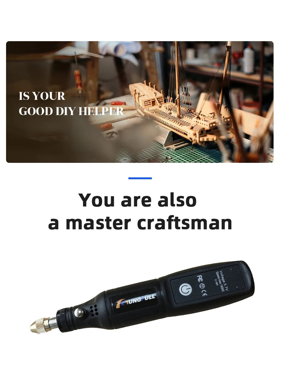 Mini Electric Drill USB Wireless Mini Handheld Drill Rotary Tool Woodworking Engraving Pen Dremel Tools for Jewelry Metal Glass