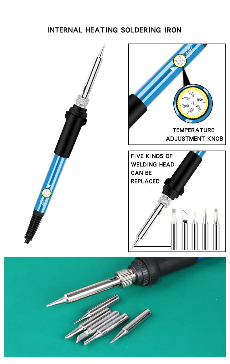 60W Adjustable Temperature Electric Soldering Iron EU 220V / ☆US Plug is110V☆ Welding Iron DIY for Repairing